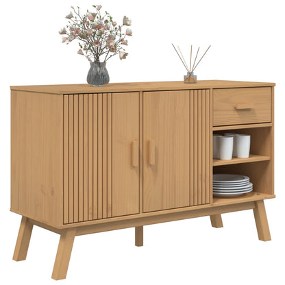 Credenza OLDEN Marrone 114x43x73,5 cm in Legno Massello di Pino - homemem39