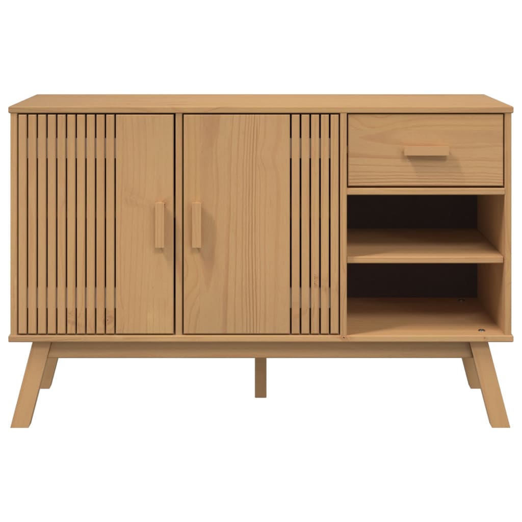 Credenza OLDEN Marrone 114x43x73,5 cm in Legno Massello di Pino - homemem39