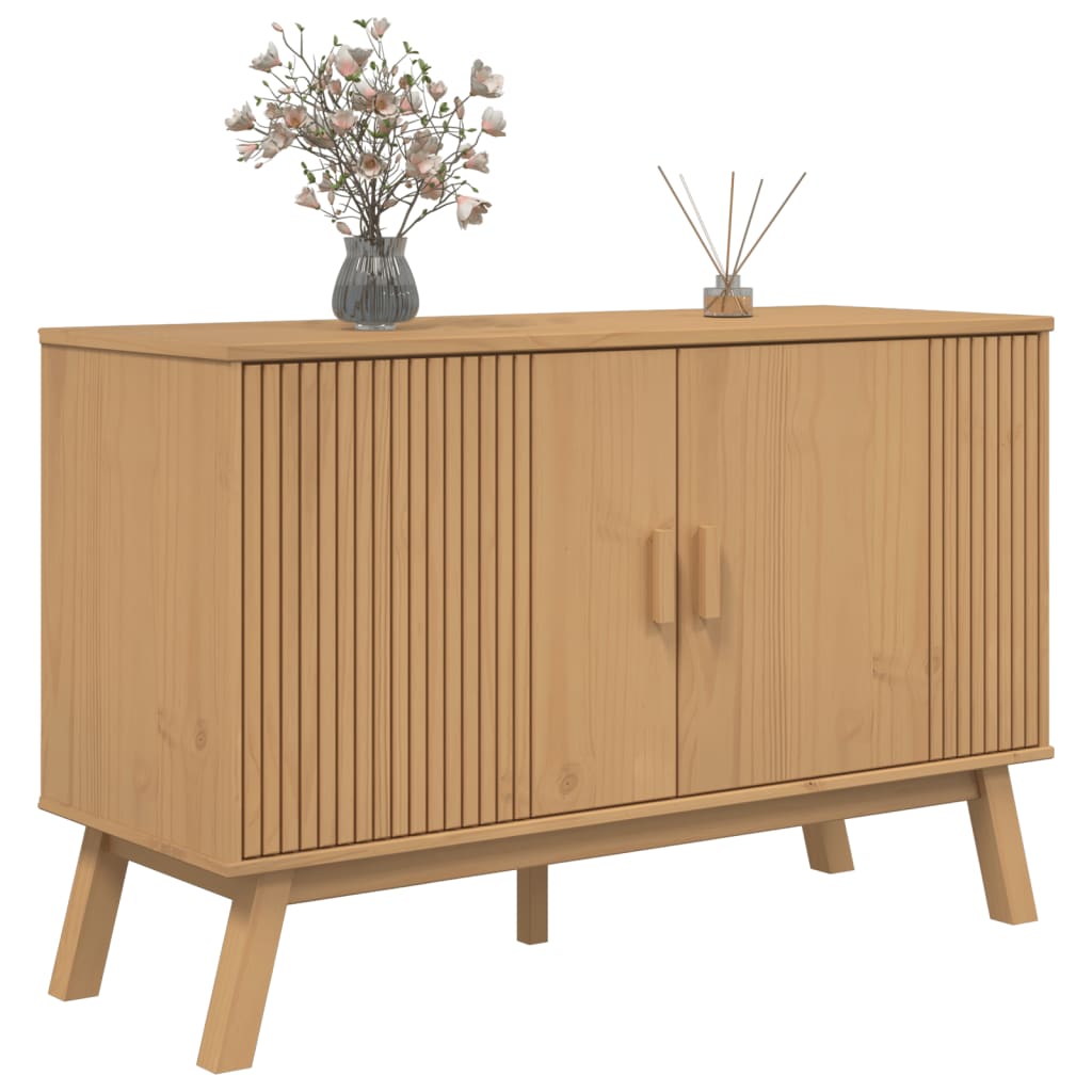 Credenza OLDEN Marrone 114x43x73,5 cm in Legno Massello di Pino - homemem39