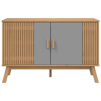 Credenza OLDEN Grigia e Marrone 114x43x73,5 cm Massello di Pino - homemem39
