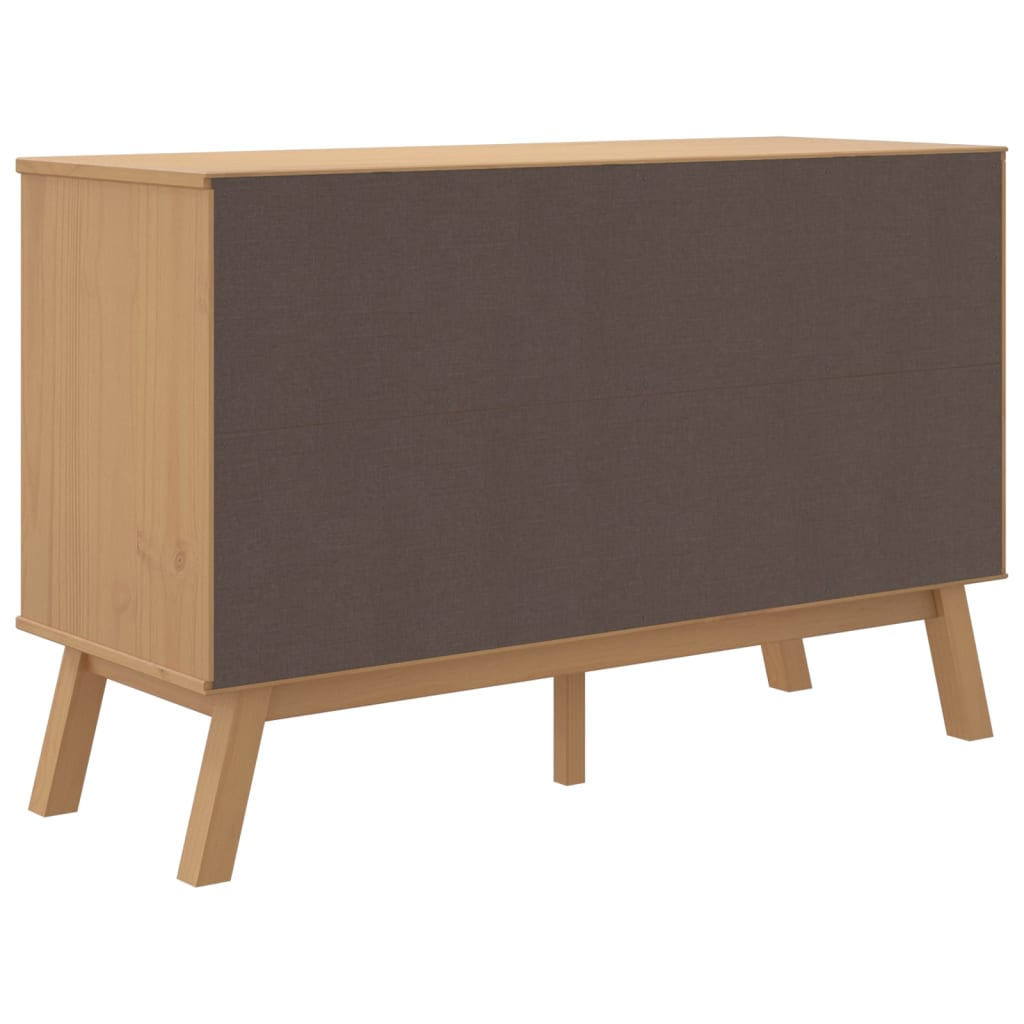 Credenza OLDEN Bianca e Marrone 114x43x73,5 cm Massello di Pino - homemem39