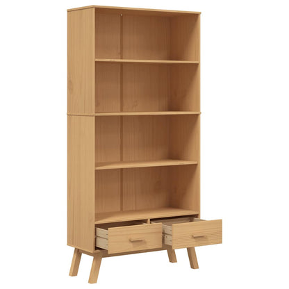 Libreria 4 Ripiani OLDEN Marrone in Legno Massello di Pino | homemem39
