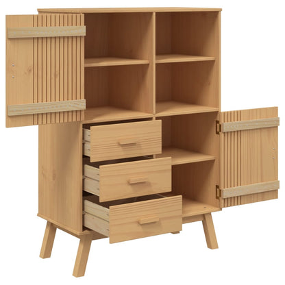 Credenza OLDEN Marrone 85x43x125 cm in Legno Massello di Pino - homemem39