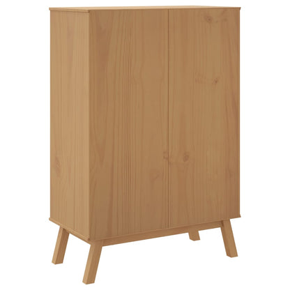 Credenza OLDEN Grigia e Marrone 85x43x125cm Legno Massello Pino - homemem39
