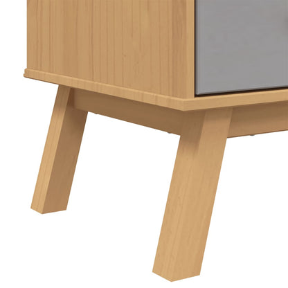 Credenza OLDEN Grigia e Marrone 85x43x125cm Legno Massello Pino - homemem39