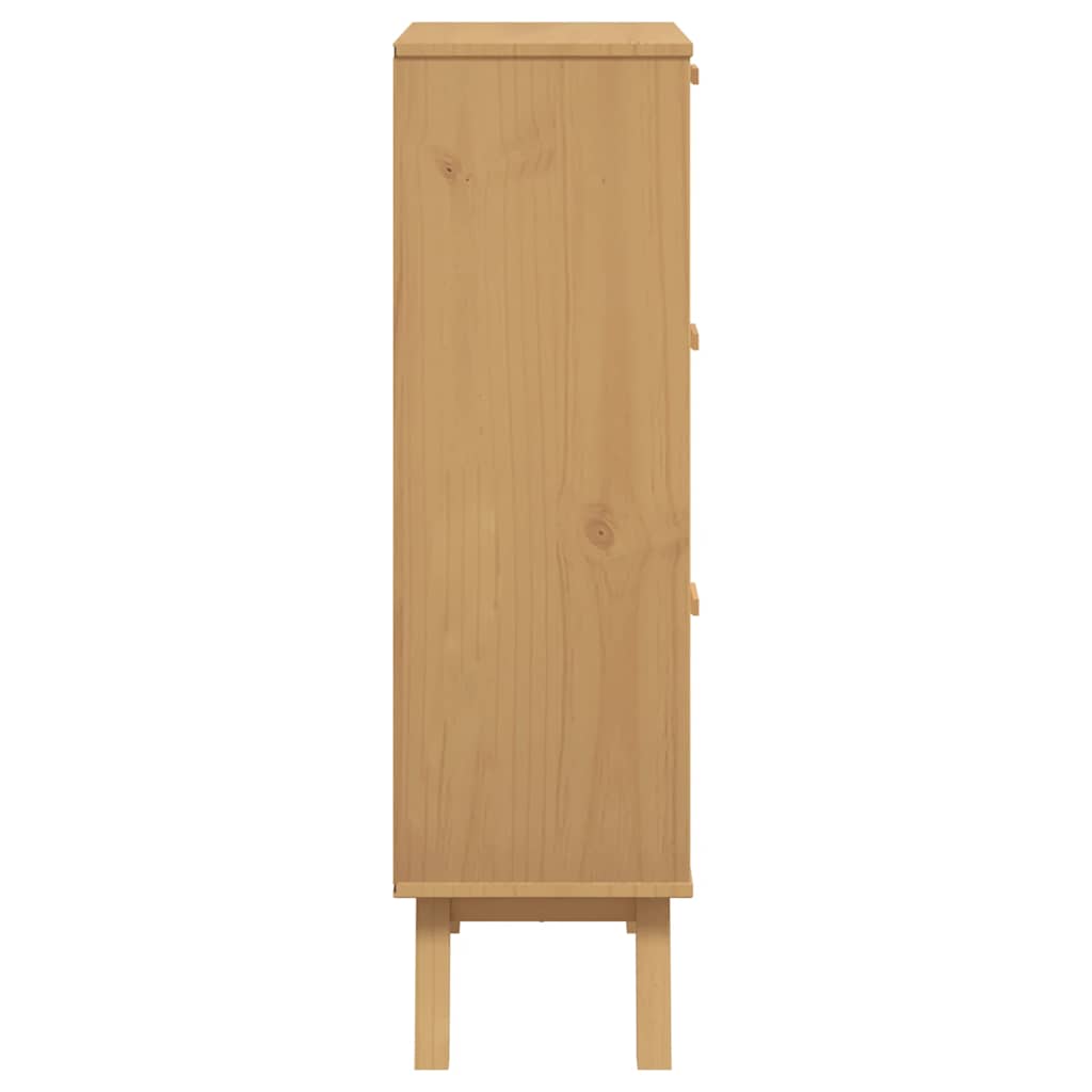 Scarpiera OLDEN Grigia Marrone 55x35x120 cm Legno Massello Pino - homemem39