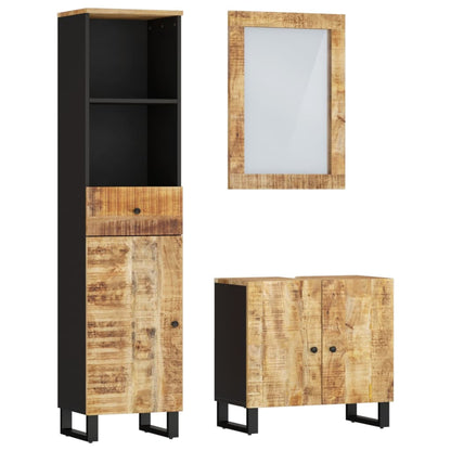 Set Mobili da Bagno 3pz in Legno Massello di Mango | homemem39
