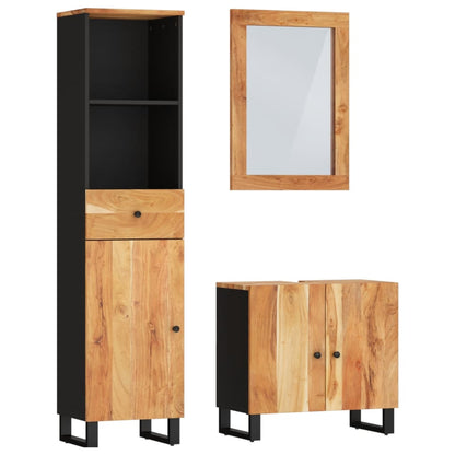 Set Mobili da Bagno 3pz in Legno Massello di Acacia | homemem39