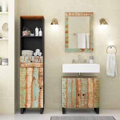 Set Mobili da Bagno 3 pz in Legno Massello di Recupero | homemem39