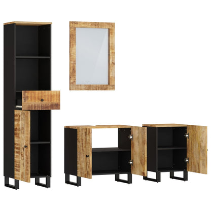 Set Mobili da Bagno 4 pz in Legno Massello di Mango | homemem39