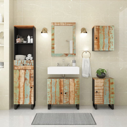 Set Mobili da Bagno 5 pz in Legno Massello di Recupero | homemem39