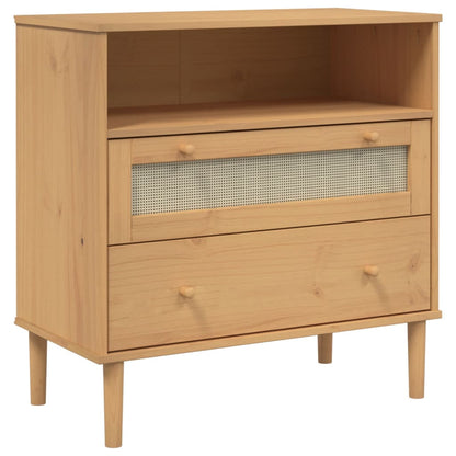 Credenza SENJA Aspetto Rattan Massello Pino