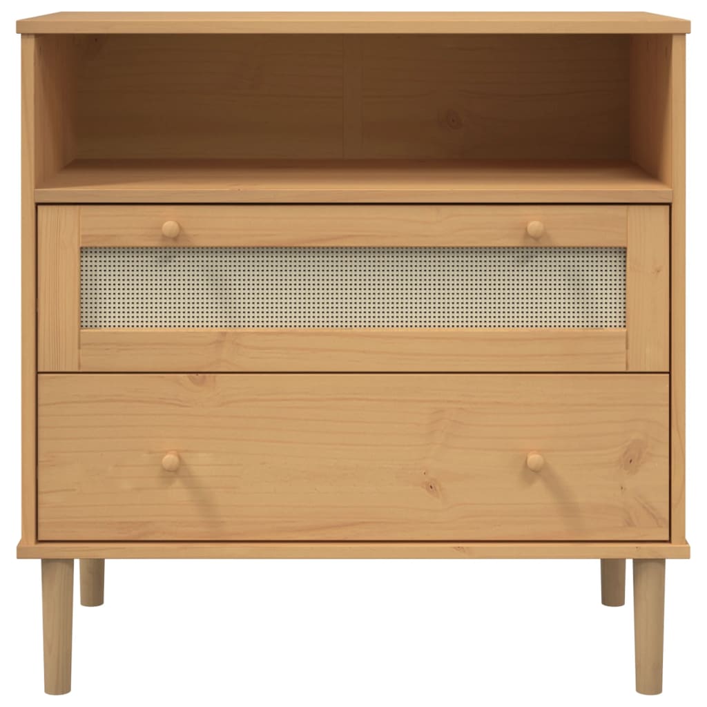Credenza SENJA Aspetto Rattan Massello Pino