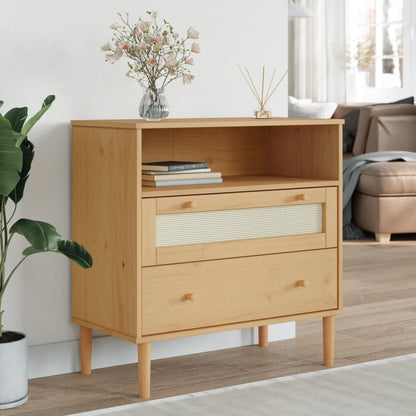 Credenza SENJA Aspetto Rattan Massello Pino