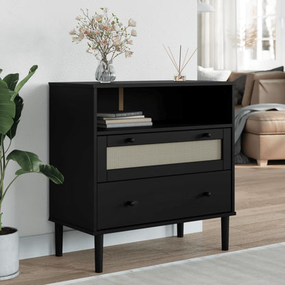 Credenza SENJA Aspetto Rattan Massello Pino