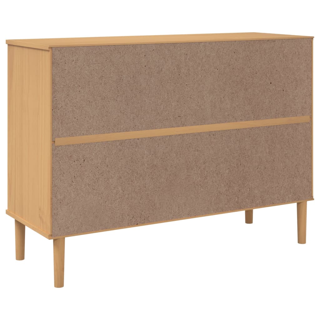 Credenza SENJA Aspetto Rattan 112x40x80 cm Legno Massello Pino - homemem39