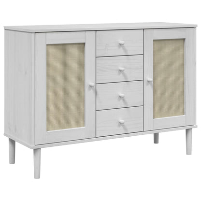 Credenza SENJA Aspetto Rattan Massello Pino