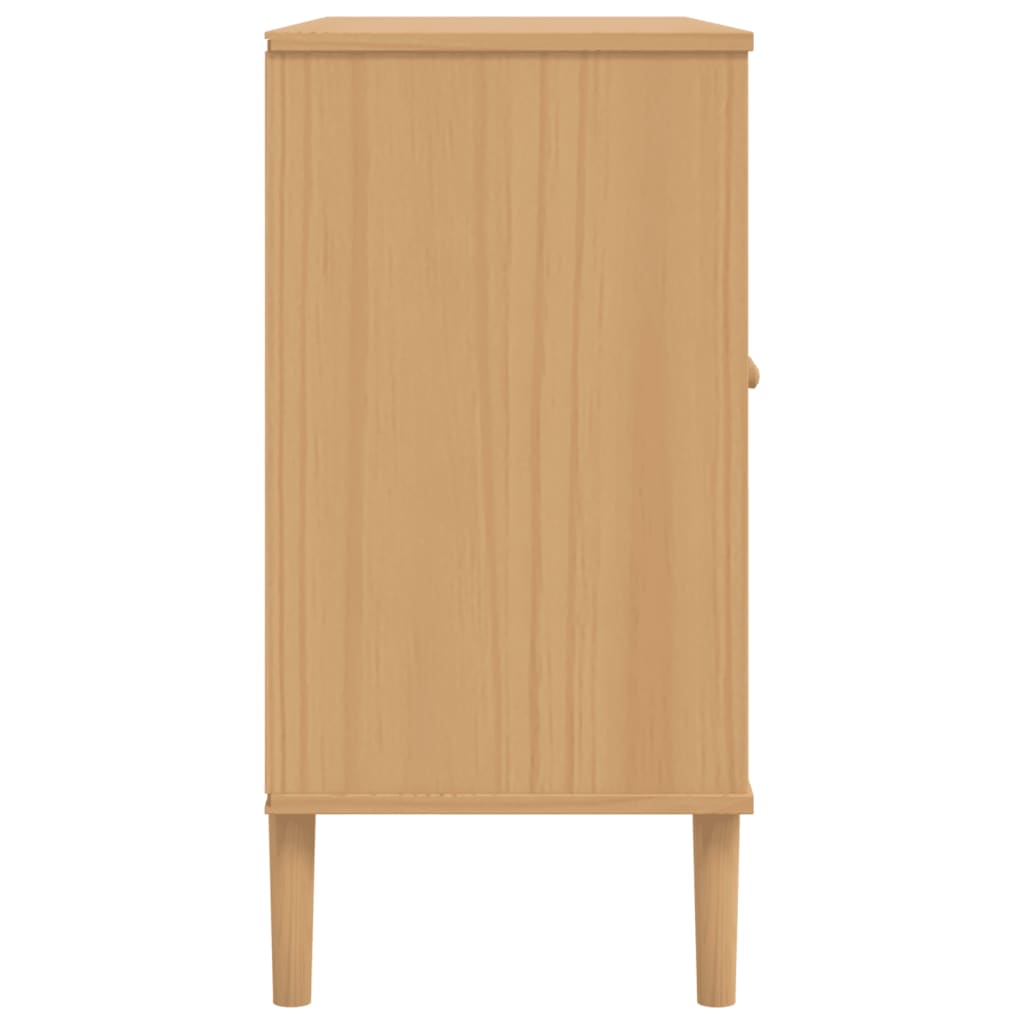 Credenza SENJA Aspetto Rattan 112x40x80 cm Legno Massello Pino - homemem39