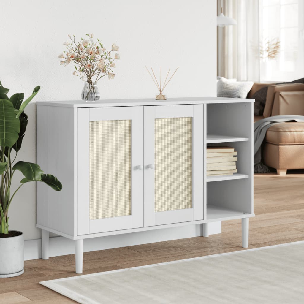 Credenza SENJA Aspetto Rattan Massello Pino