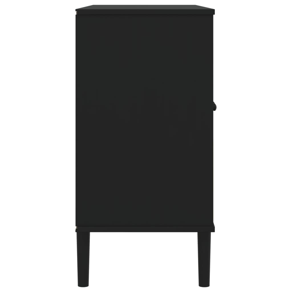 Credenza SENJA Aspetto Rattan Nero 112x40x80 cm Massello Pino | homemem39