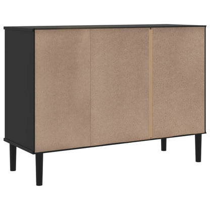 Credenza SENJA Aspetto Rattan Nero 112x40x80 cm Massello Pino | homemem39