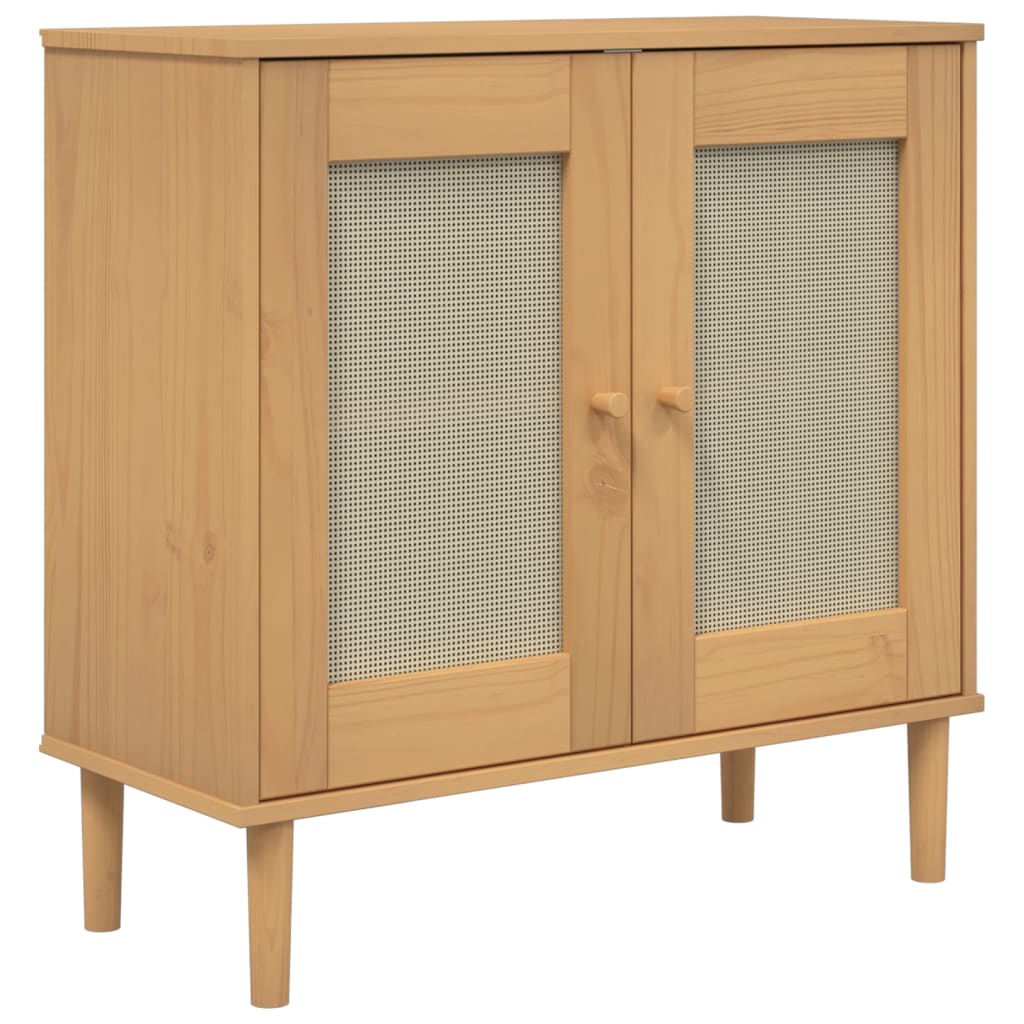 Credenza SENJA Aspetto Rattan Massello Pino