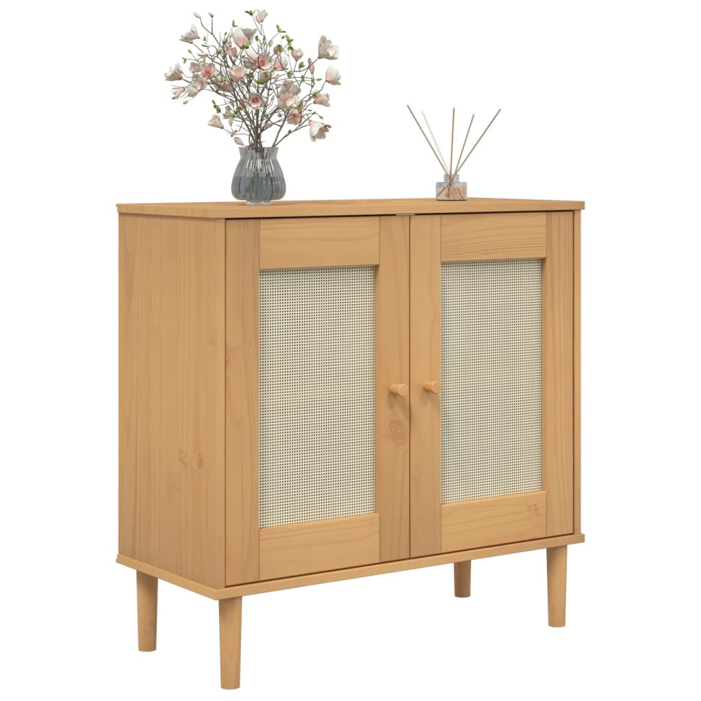 Credenza SENJA Aspetto Rattan Massello Pino