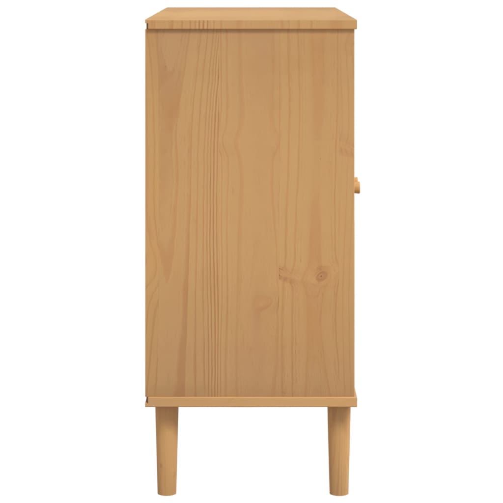 Credenza SENJA Aspetto Rattan Marrone 80x35x80 cm Massello Pino | homemem39