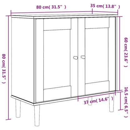 Credenza SENJA Aspetto Rattan Massello Pino