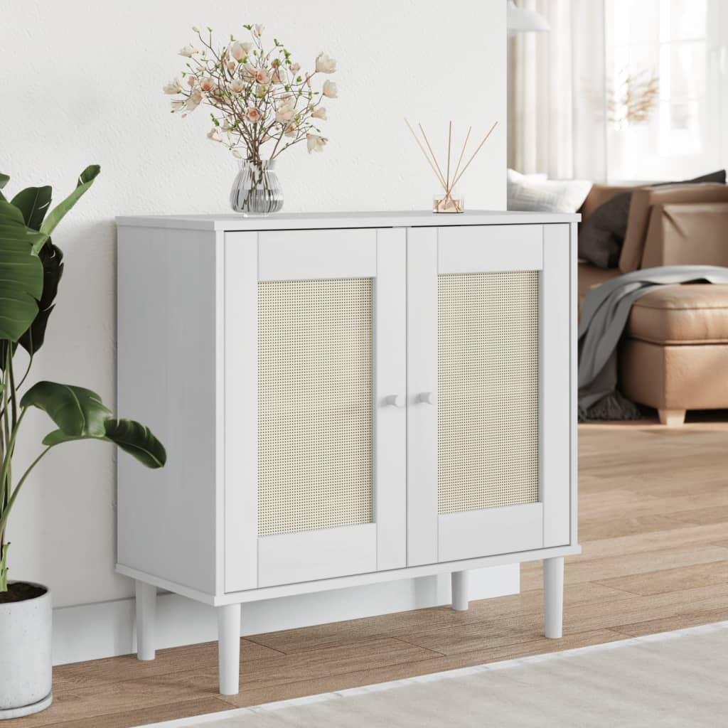 Credenza SENJA Aspetto Rattan Massello Pino