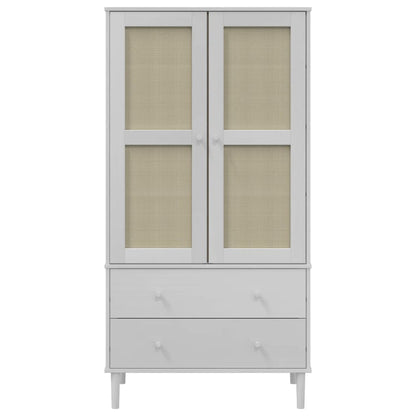 Armadio SENJA Aspetto Rattan Bianco 90x55x175 cm Massello Pino | homemem39