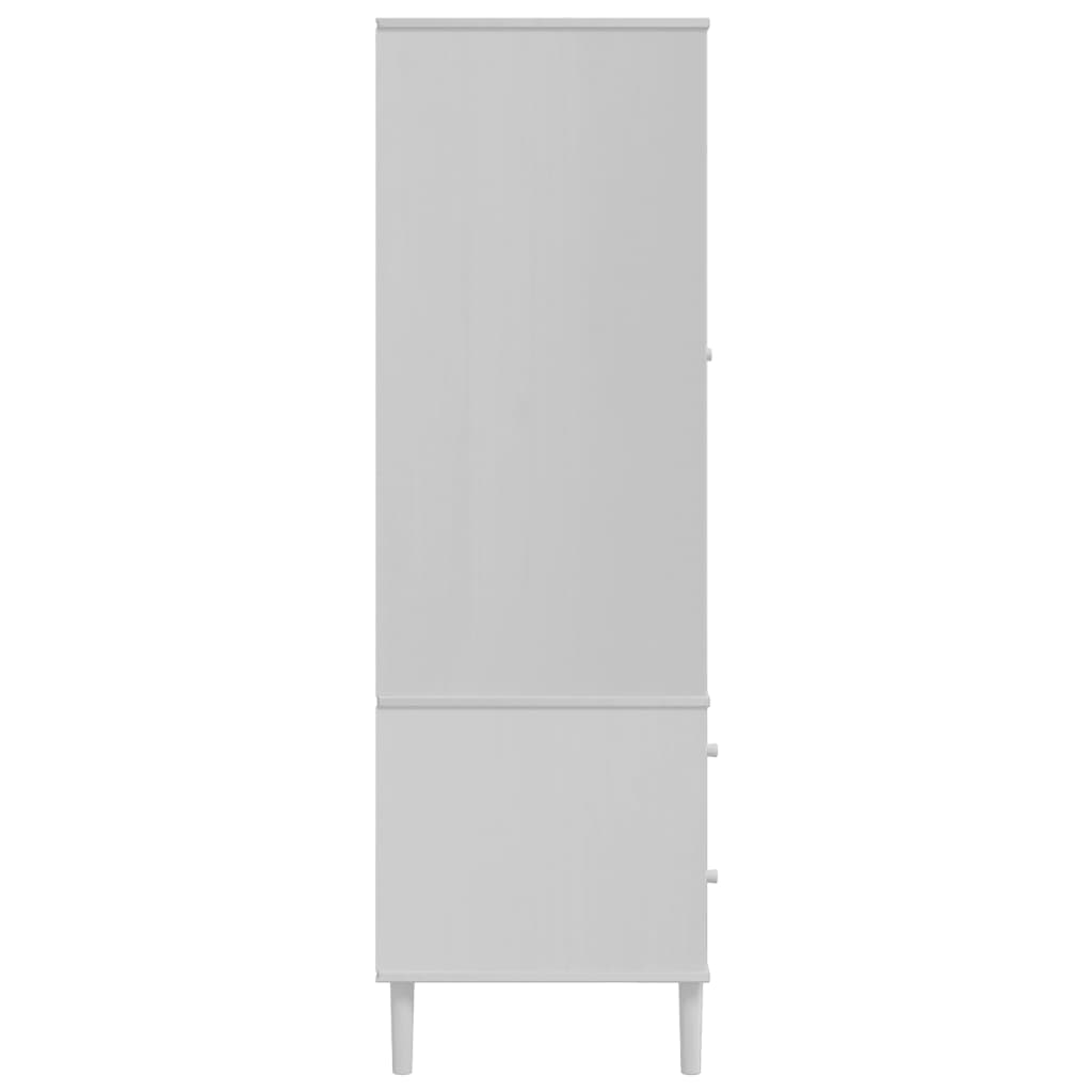 Armadio SENJA Aspetto Rattan Bianco 90x55x175 cm Massello Pino | homemem39