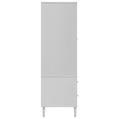 Armadio SENJA Aspetto Rattan Bianco 90x55x175 cm Massello Pino | homemem39