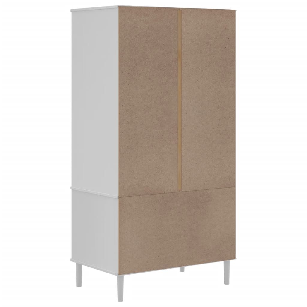 Armadio SENJA Aspetto Rattan Bianco 90x55x175 cm Massello Pino | homemem39