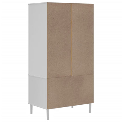 Armadio SENJA Aspetto Rattan Bianco 90x55x175 cm Massello Pino | homemem39
