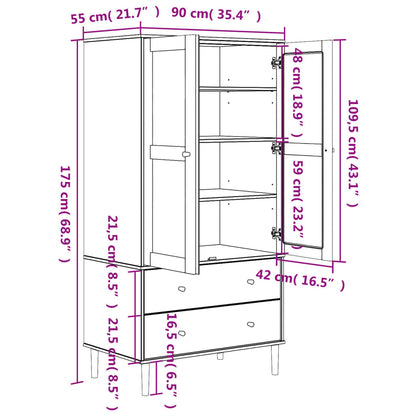 Armadio SENJA Aspetto Rattan Bianco 90x55x175 cm Massello Pino | homemem39