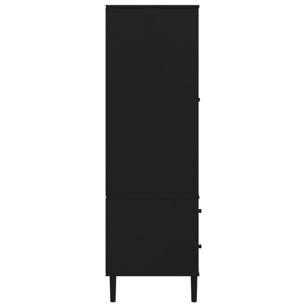 Armadio SENJA Aspetto Rattan Nero 90x55x175 cm Massello Pino | homemem39