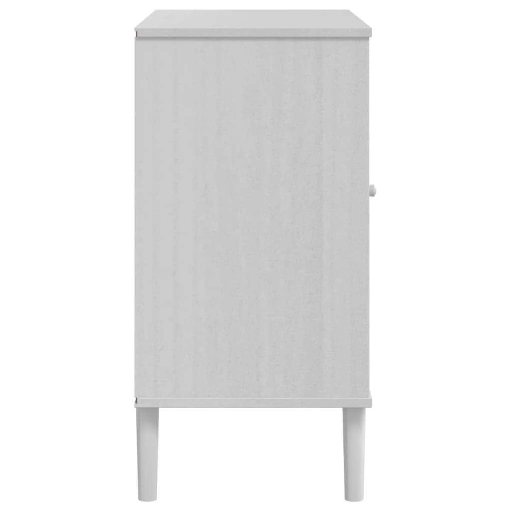Credenza SENJA Aspetto Rattan Bianco 80x40x80 cm Massello Pino - homemem39