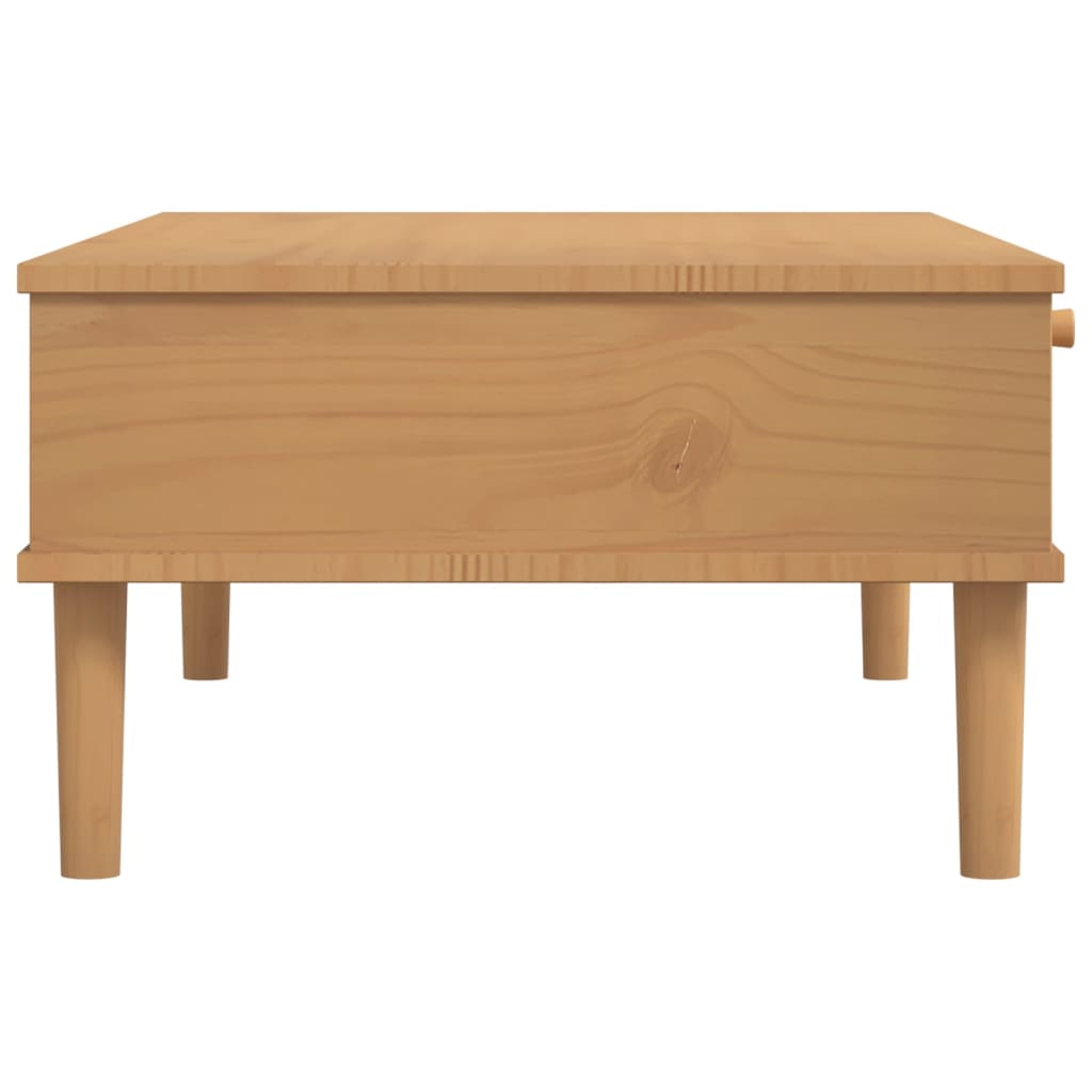 Tavolino SENJA Aspetto Rattan Marrone 100x55x33 Legno Massello | homemem39
