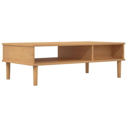 Tavolino SENJA Aspetto Rattan Marrone 100x55x33 Legno Massello | homemem39