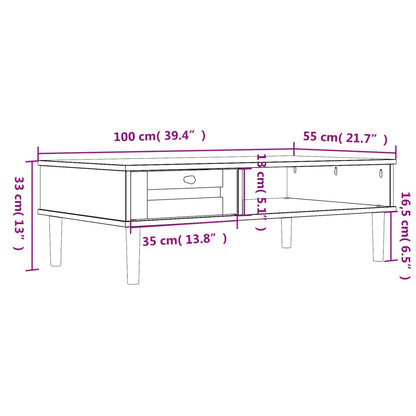Tavolino SENJA Aspetto Rattan Bianco 100x55x33cm Legno Massello | homemem39
