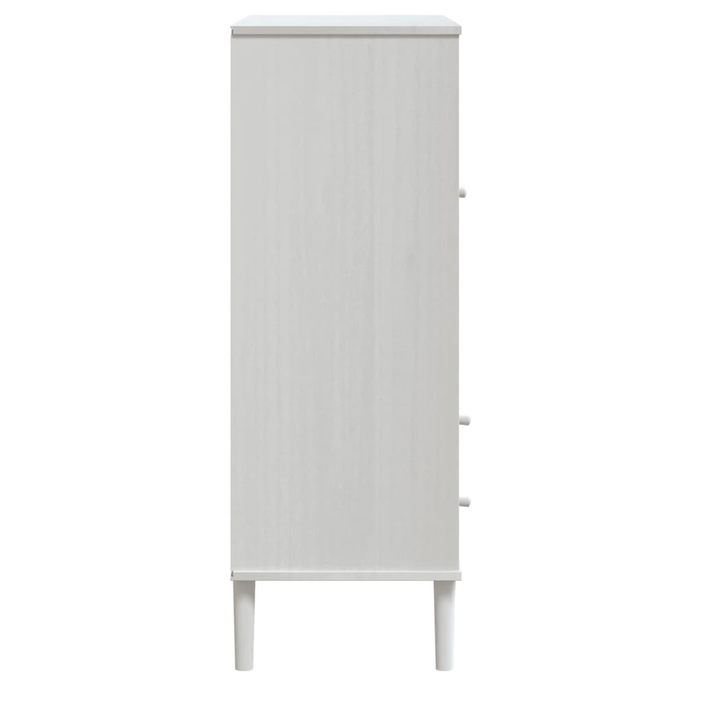 Credenza SENJA Aspetto Rattan Bianco 90x40x112cm Massello Pino - homemem39