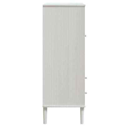 Credenza SENJA Aspetto Rattan Bianco 90x40x112cm Massello Pino - homemem39