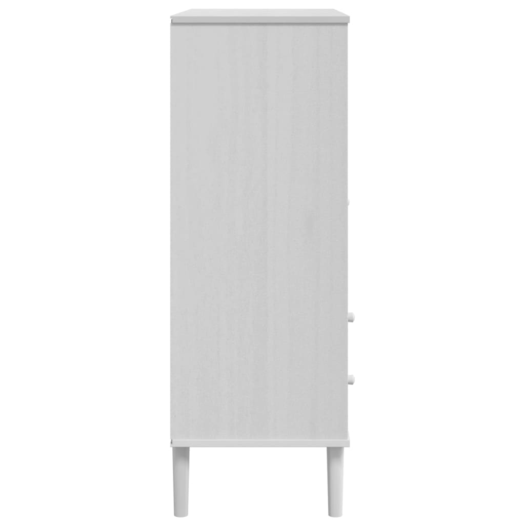 Credenza SENJA Aspetto Rattan 90x40x112cm Massello Pino