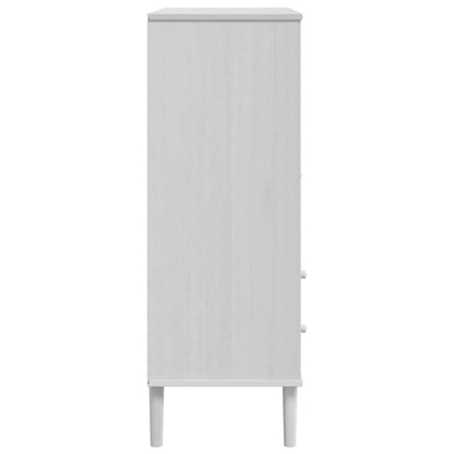 Credenza SENJA Aspetto Rattan 90x40x112cm Massello Pino