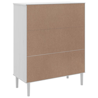 Credenza SENJA Aspetto Rattan 90x40x112cm Massello Pino