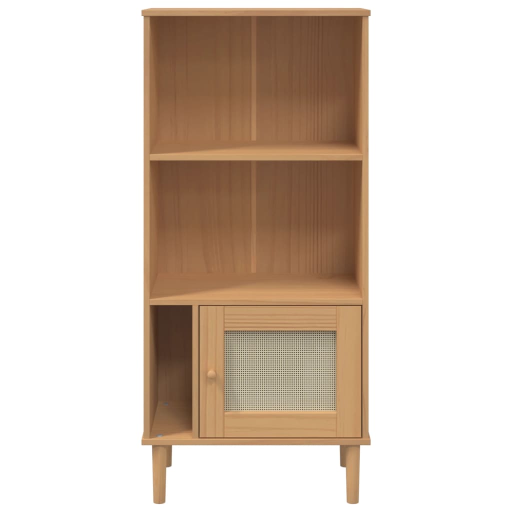 Credenza SENJA Aspetto Rattan Marrone 60x35x130 cm Legno Pino | homemem39