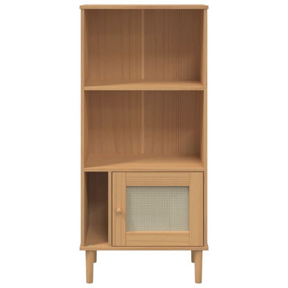 Credenza SENJA Aspetto Rattan Marrone 60x35x130 cm Legno Pino | homemem39