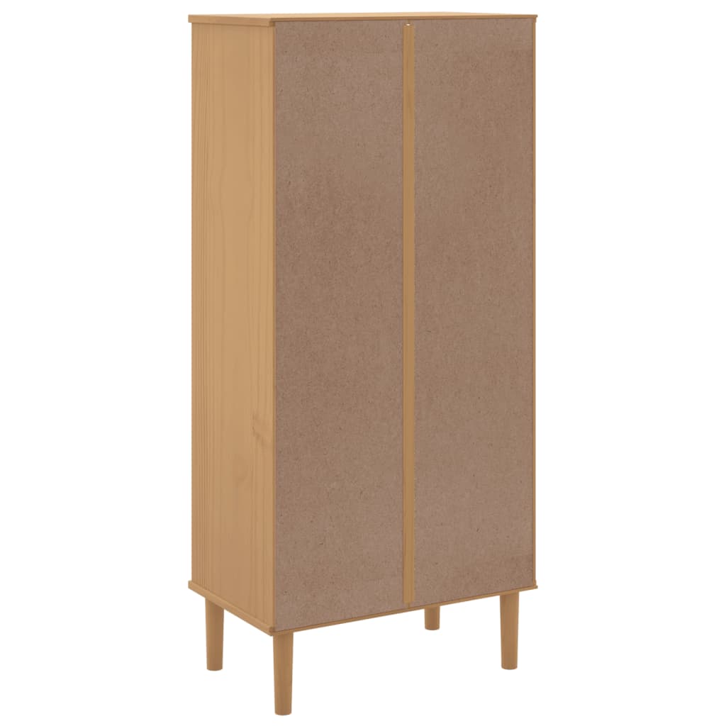 Credenza SENJA Aspetto Rattan Marrone 60x35x130 cm Legno Pino | homemem39