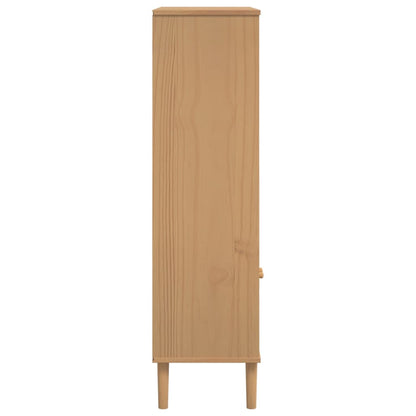 Credenza SENJA Aspetto Rattan Marrone 90x35x130 cm Legno Pino | homemem39